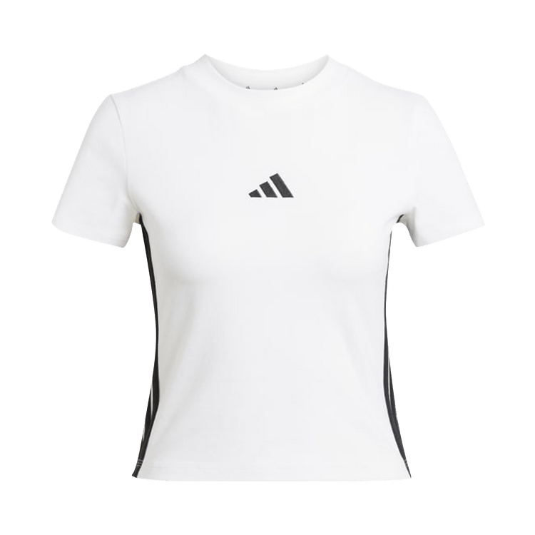 Adidas Essentials 3-Stripes Slim Tee 'White / Black'