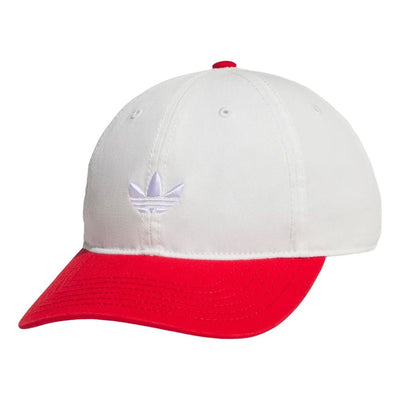 adidas Relaxed Trefoil Strapback Cap 'Off White Scarlet'