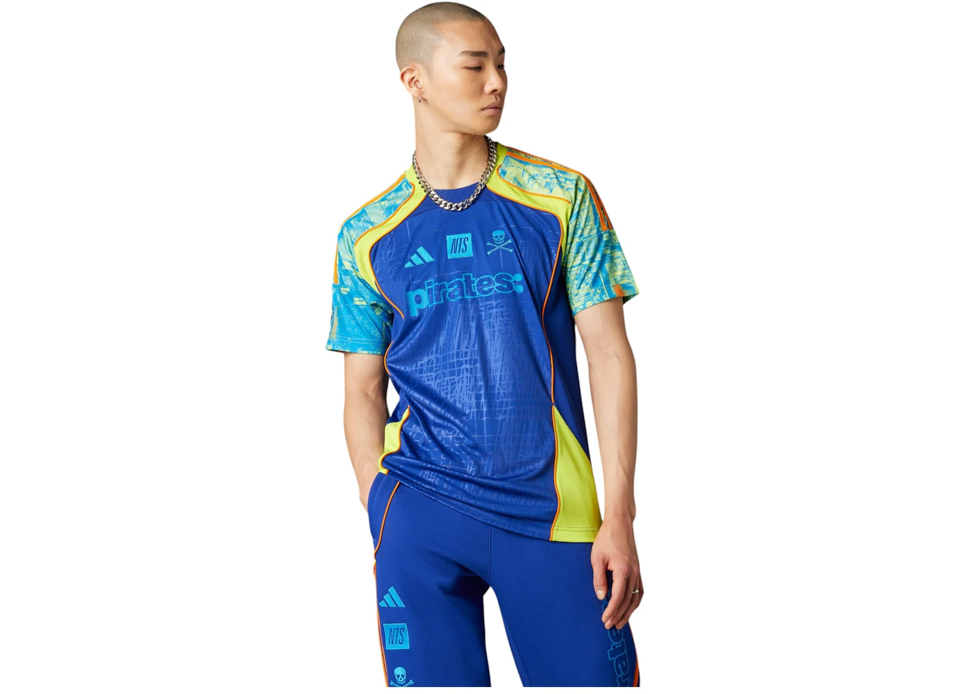 adidas Orlando Pirates FC Nts Ubp Jersey Mystery Ink Unity Orange Blue Bird Semi Solar Yellow