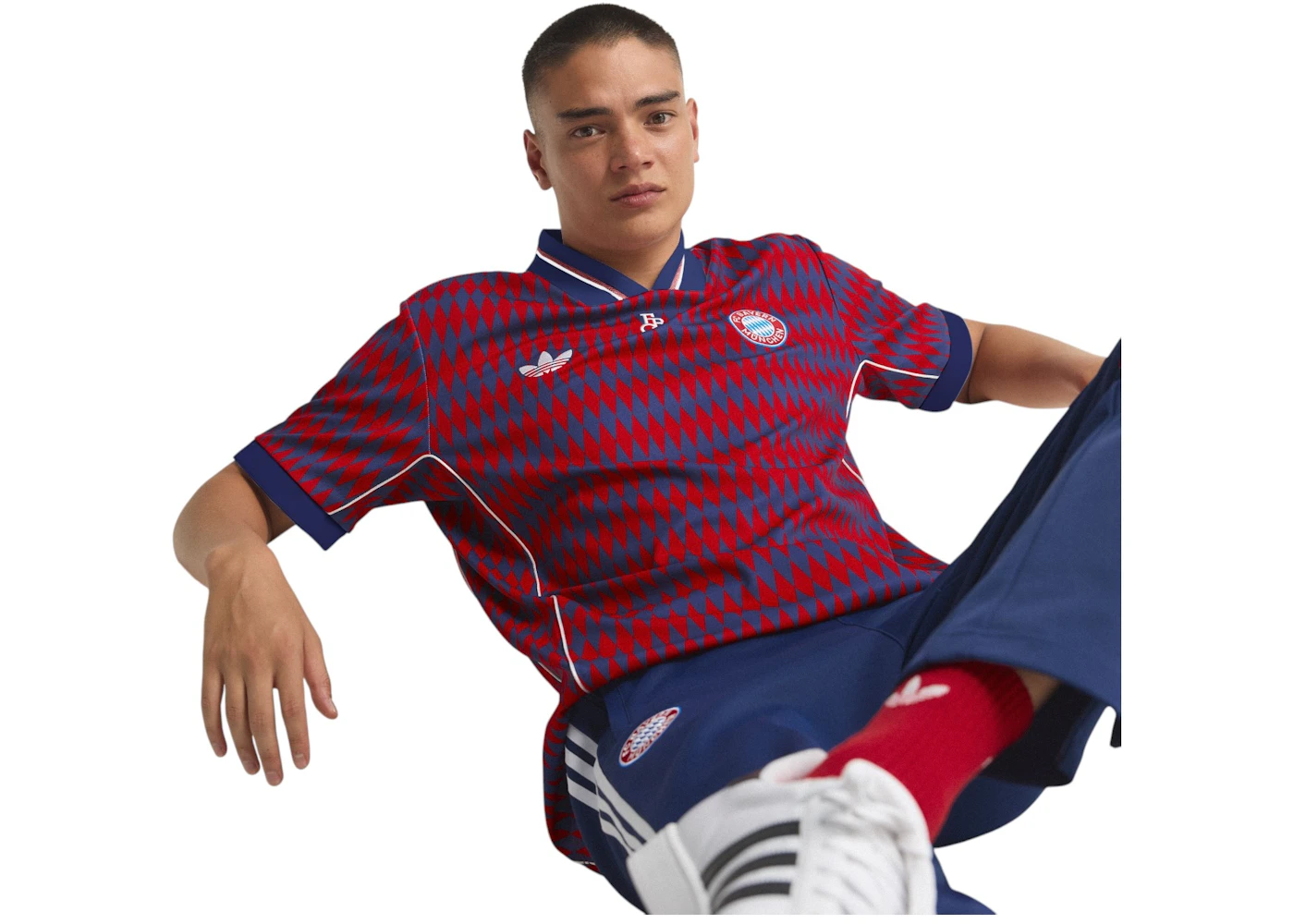 adidas FC Bayern Munich Lfstlr Jersey Red Dark Blue