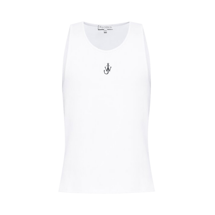 JW Anderson Anchor Embroidery Ribbed Tank Top 'White'