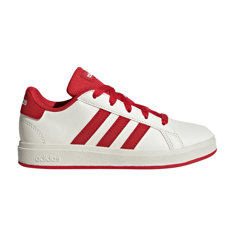 adidas Grand Court Lace-Up K 'Off White Collegiate Red'