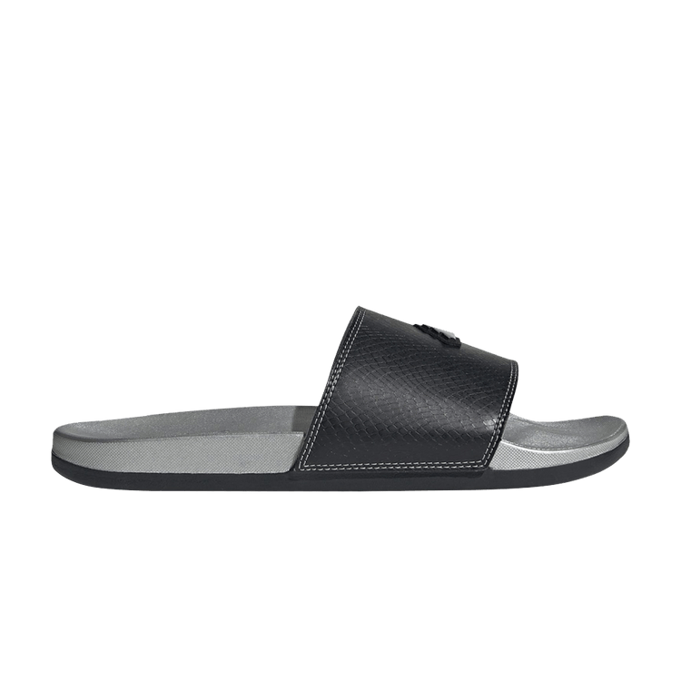 adidas Adilette Comfort Slide 'Black Silver Metallic'