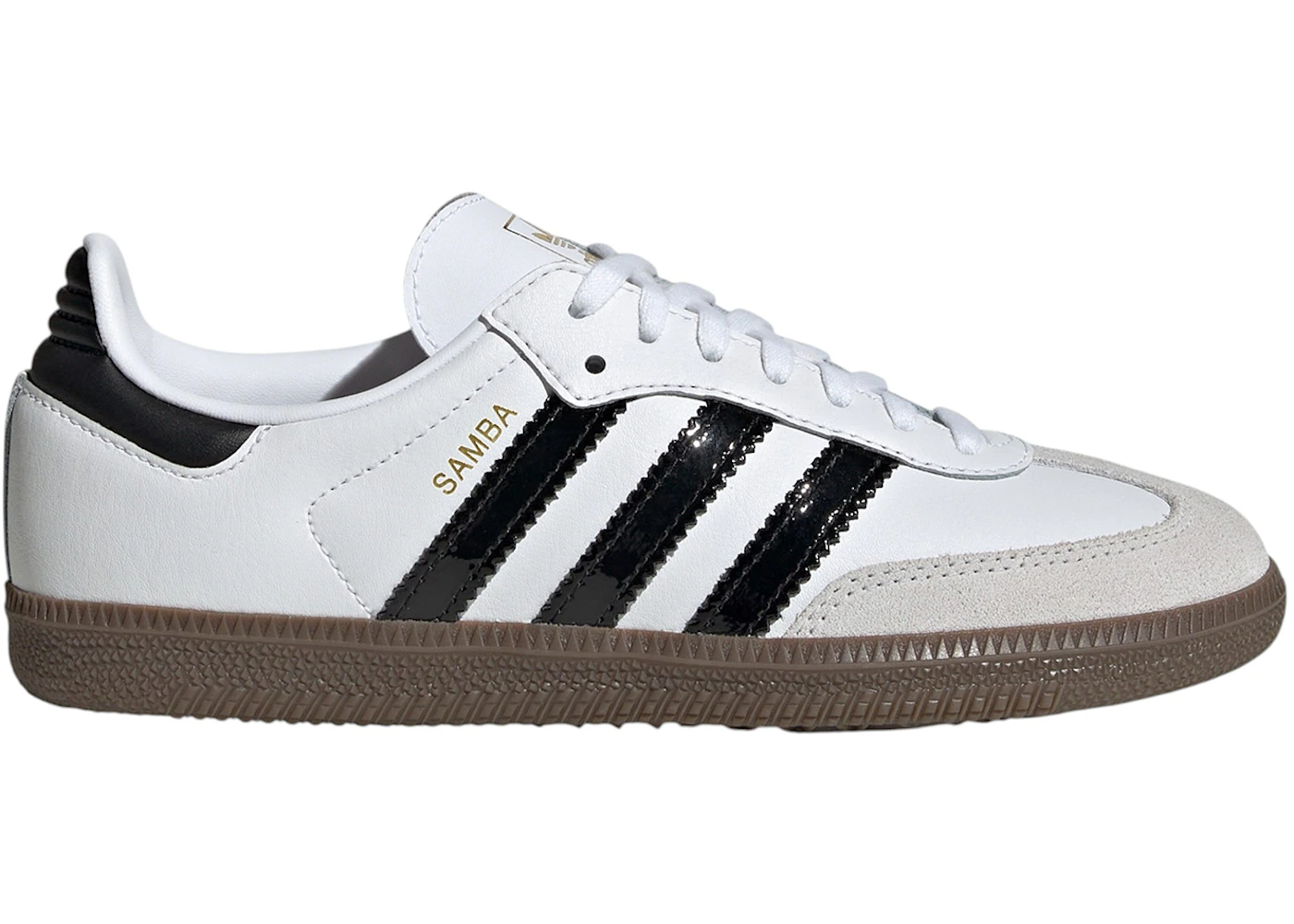 adidas Samba OG White Black Patent Stripes (GS)