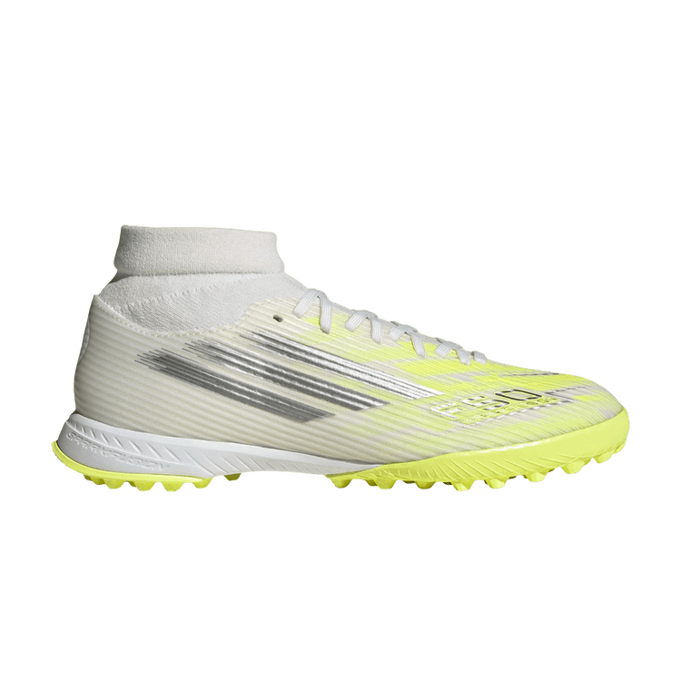 adidas Wmns F50 Sparkfusion League MidTurf 'Cloud White Iron Metallic Hi-Res Yellow'