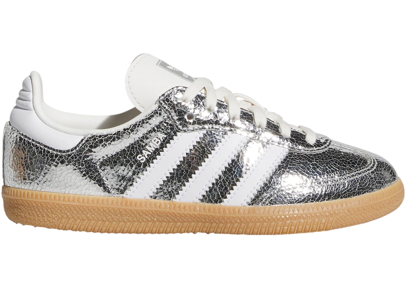 adidas Samba OG Silver Metallic Cracked Leather (PS)
