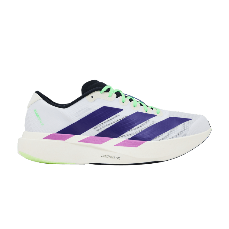 adidas Adizero Evo SL White Purple Lime Burst