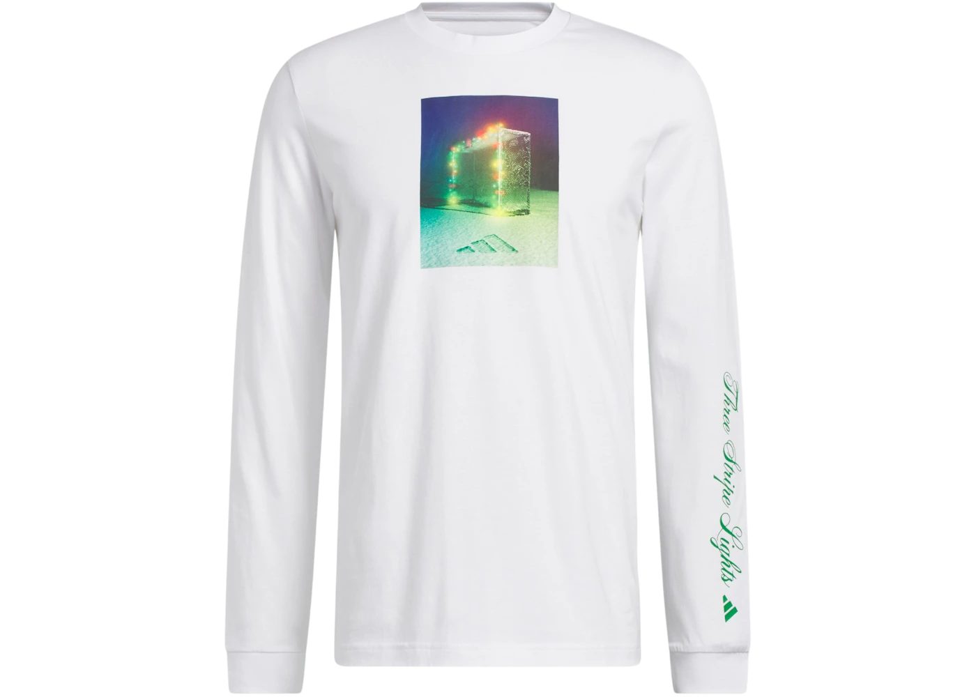 adidas 3-Stripes Lights Graphic Long Sleeve Tee White