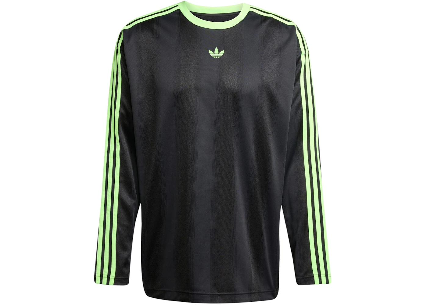adidas Adicolor Jacquard Long-Sleeve Jersey Black Signal Green
