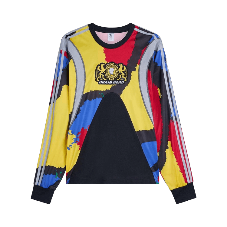 adidas x Brain Dead Long-Sleeve Jersey 'Black/Eqt Yellow'