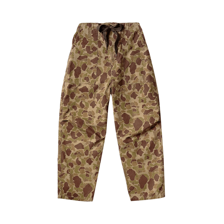 Kapital Herringbone Happy Peek-A-Boo Camo Easy Pants 'Beige/Khaki'