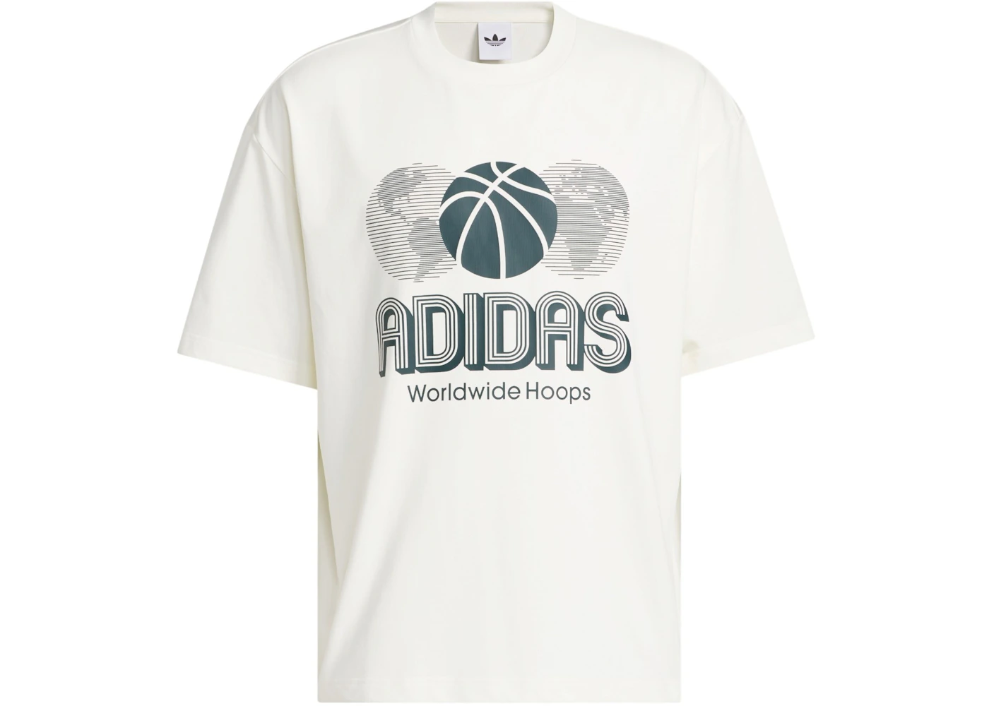 adidas World Wide Hoops Global Tee Off White