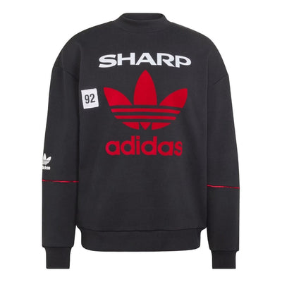 adidas Manchester United Crew Sweat 90 Asia Sizing 'Black Red'