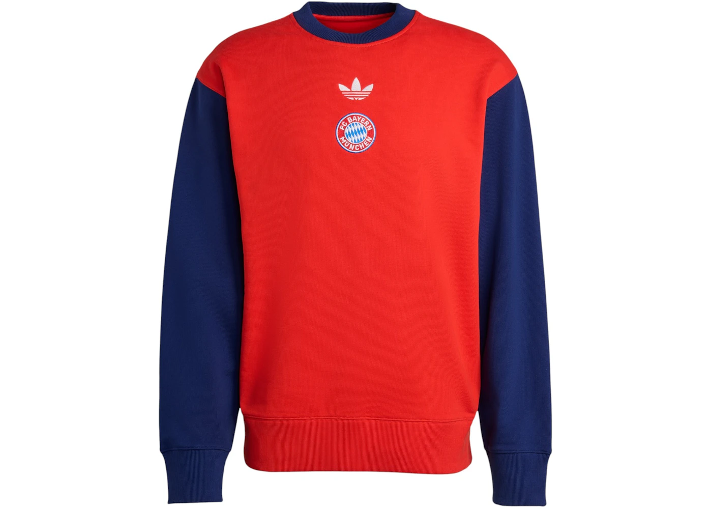 adidas FC Bayern Munich Lfstlr Crew Sweatshirt Red Dark Blue
