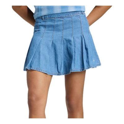 (WMNS) adidas Denim Pleated Skirts Asia Sizing 'Blue'