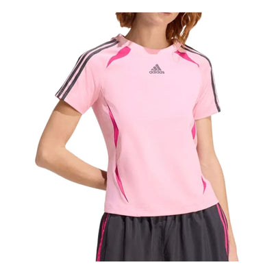 (WMNS) adidas Teamgeist T-Shirt Asia Sizing 'Light Pink Real Magenta Utility Black'