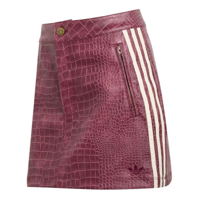 (WMNS) adidas Pleather Mini Skirt Asia Sizing 'Maroon'