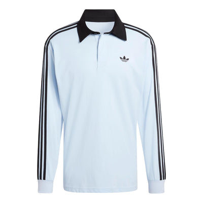 adidas Three Stripes Rugby Polo Shirt Asia Sizing 'Crystal Sky'