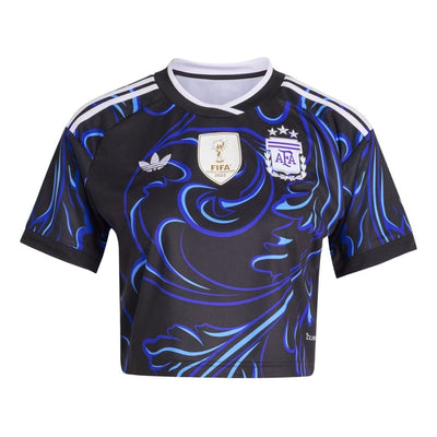 (WMNS) adidas Argentina 26 Away Cropped Jersey Asia Sizing 'Black Lucid Blue Blue Burst'
