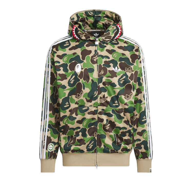 Adidas x BAPE Shark Track Hoodie Jacket 'Crew Green'