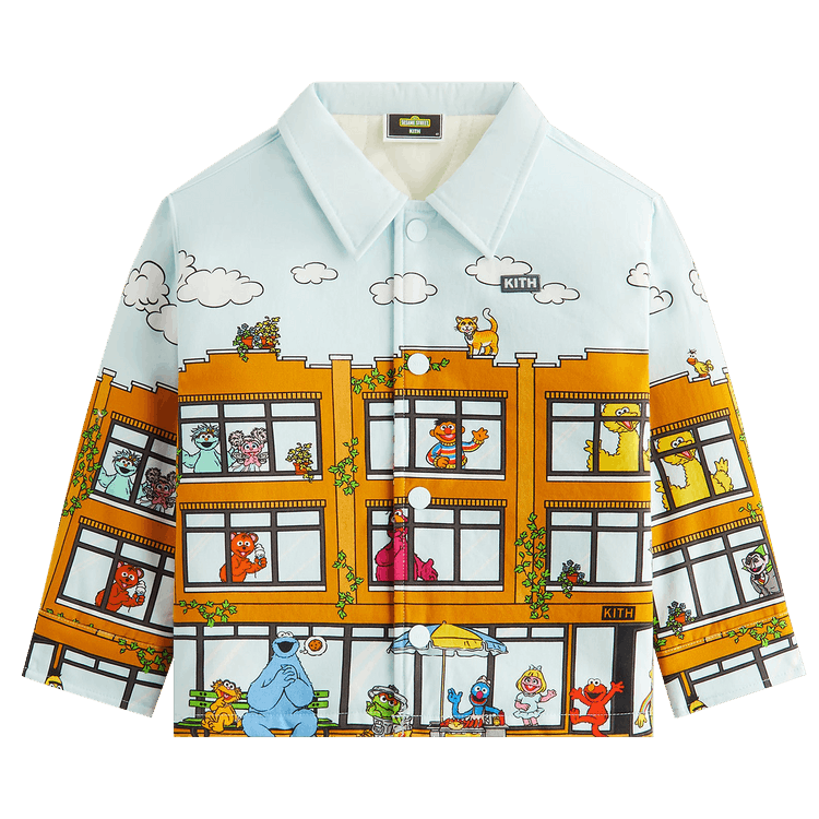 Kith Kids x Sesame Street Lafayette St Shacket 'Powder'