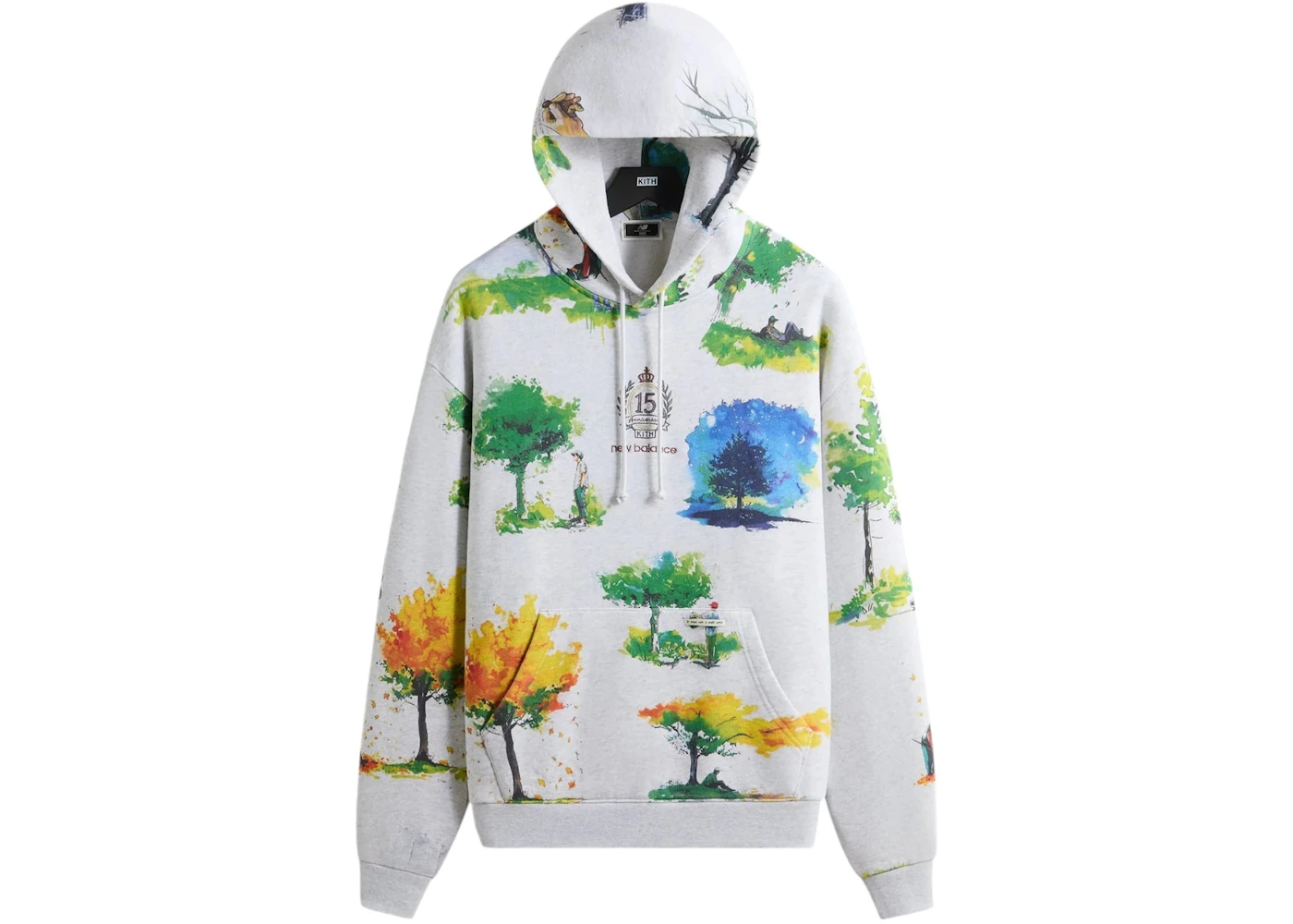 Kith x New Balance Watercolor Nelson Hoodie Light Heather Grey