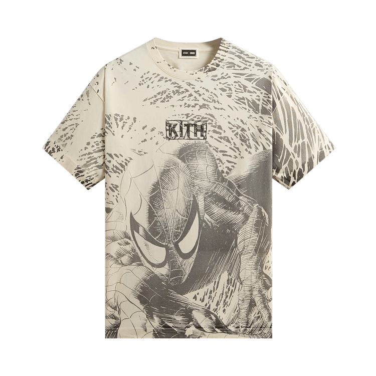 Kith x Marvel Spiderman All-Over Printed Vintage Tee 'Black'