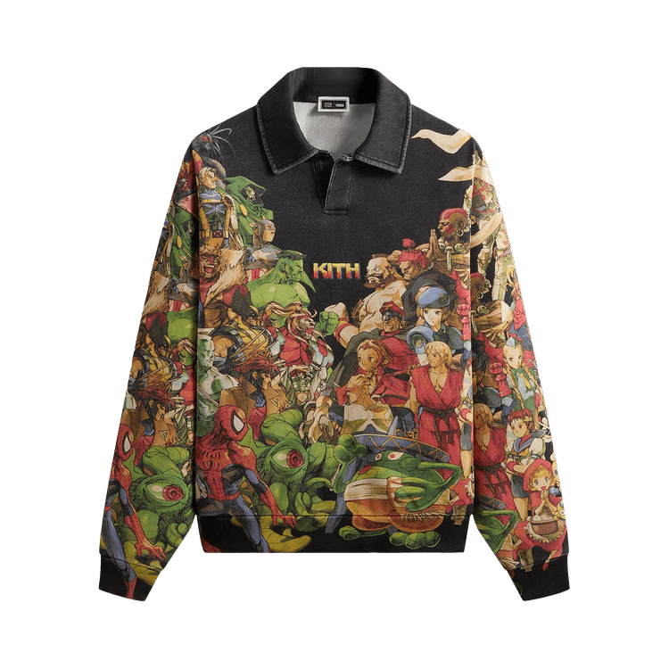 Kith x Marvel vs. Capcom Age Of Heroes Nelson Fleece Rugby 'Black'