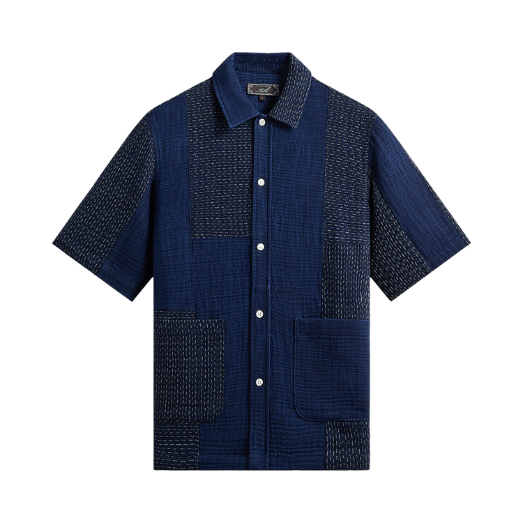 Kith Stitched Patchwork Boxy Collared Overshirt 'Mid Indigo'