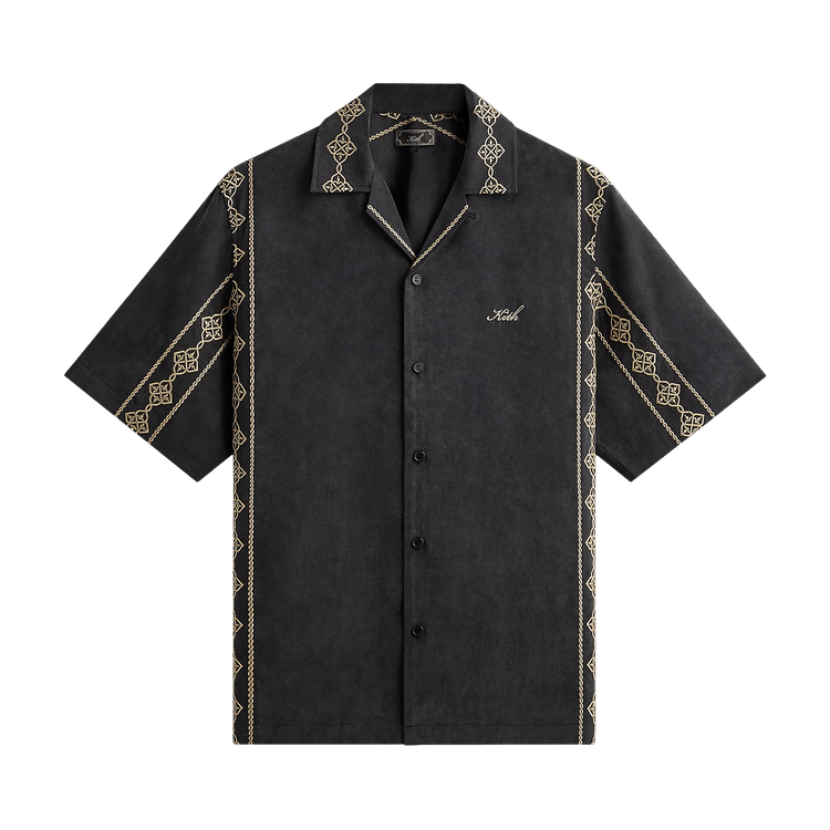 Kith Cupro Linen Thompson Camp Collar Shirt 'Black'
