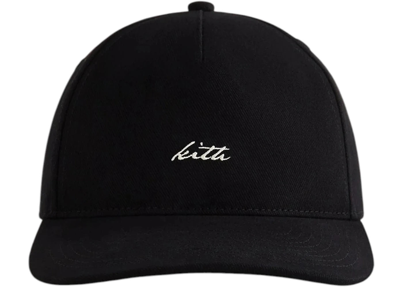 Kith Autograph Brushed Twill Bay Low Pinch Crown Cap Black
