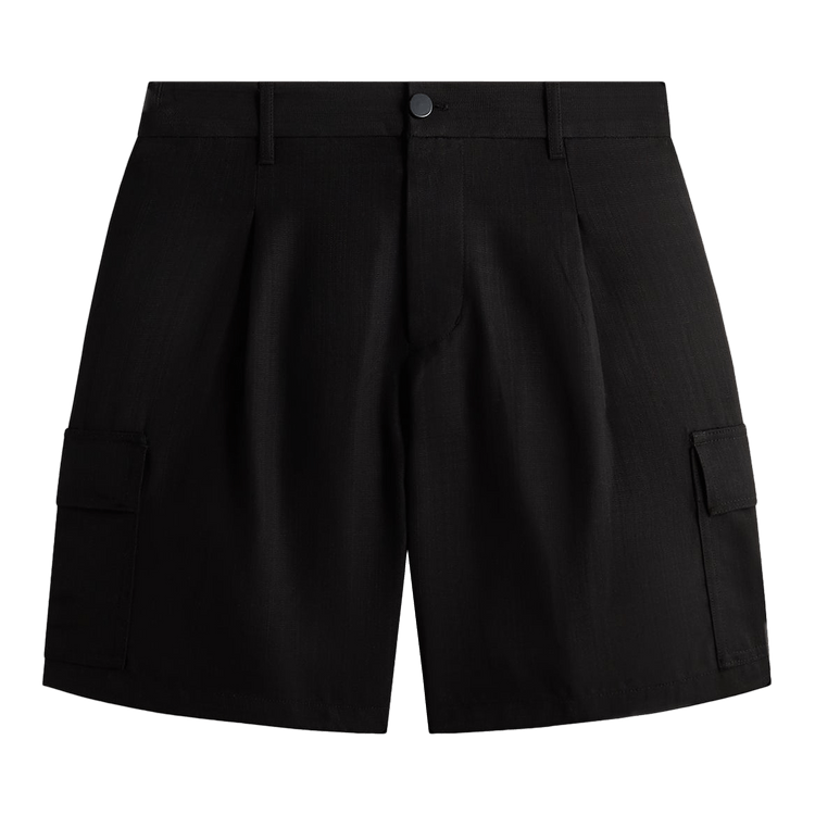 Kith &Kin Textured Viscose Conley Cargo Short 'Black'