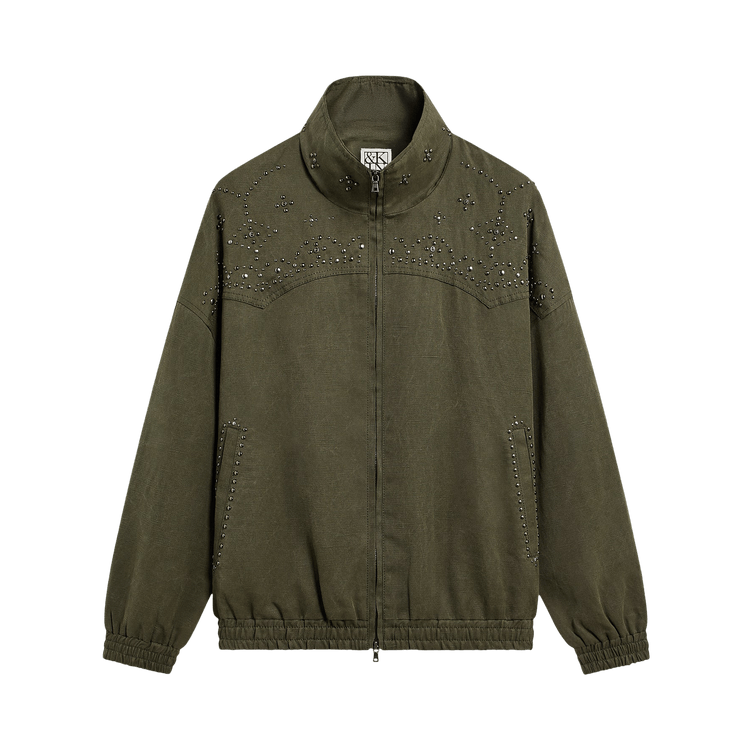 Kith &Kin Studded Canvas Rhysand Jacket 'Moss'