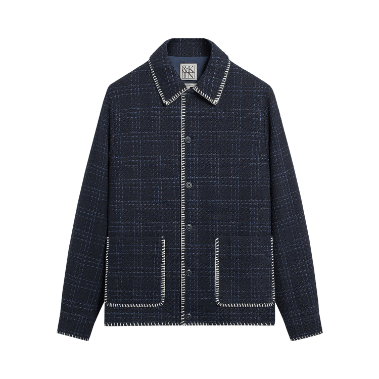Kith &Kin Tweed Boxy Collared Overshirt 'Nocturnal'