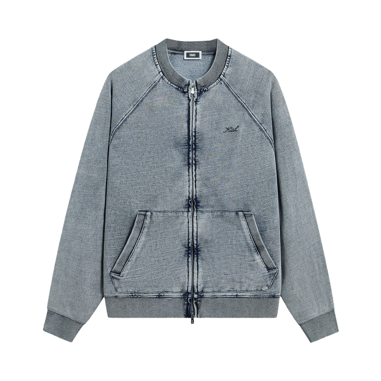 Kith Indigo Fleece Linus Full Zip Crewneck 'Light Indigo'