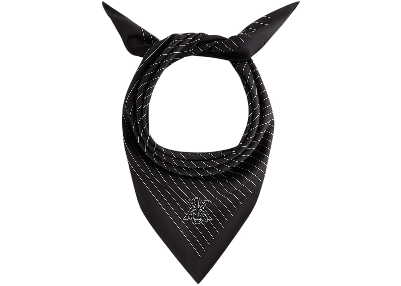 Kith Printed Silk Scarf Black