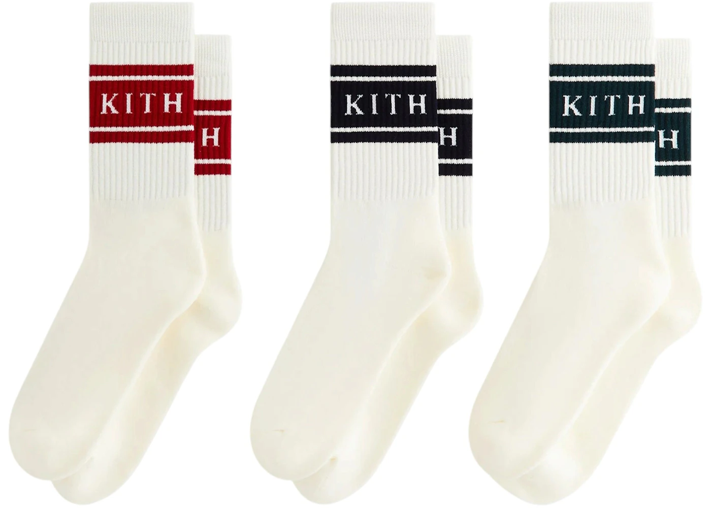 Kith Variegated Stripe Crew Socks (3 Pack) Multi