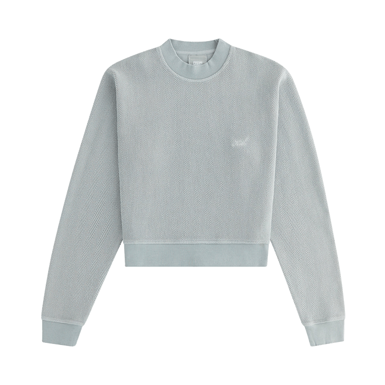 Kith Women Haylen Cropped Herringbone Terry Crewneck 'Palais'