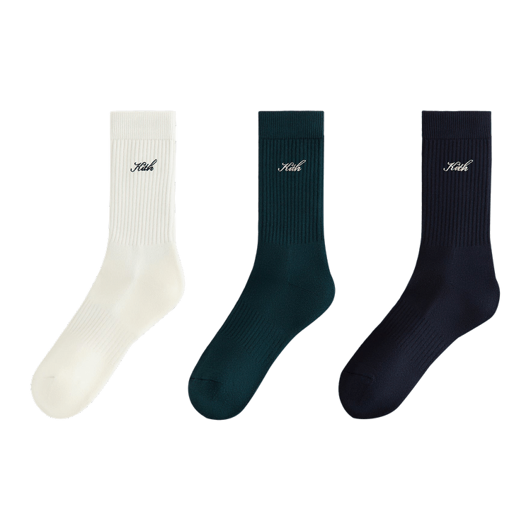Kith Women 3-Pack Cotton Classic Crew Socks 'Multi'