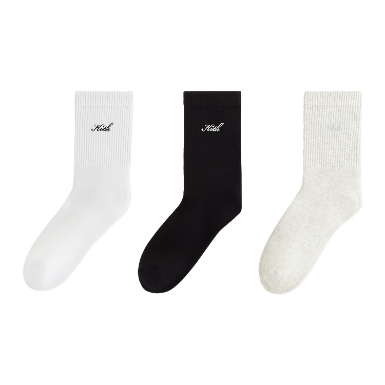 Kith Women 3-Pack Lightweight Cotton Classic Crew Socks 'Multi'