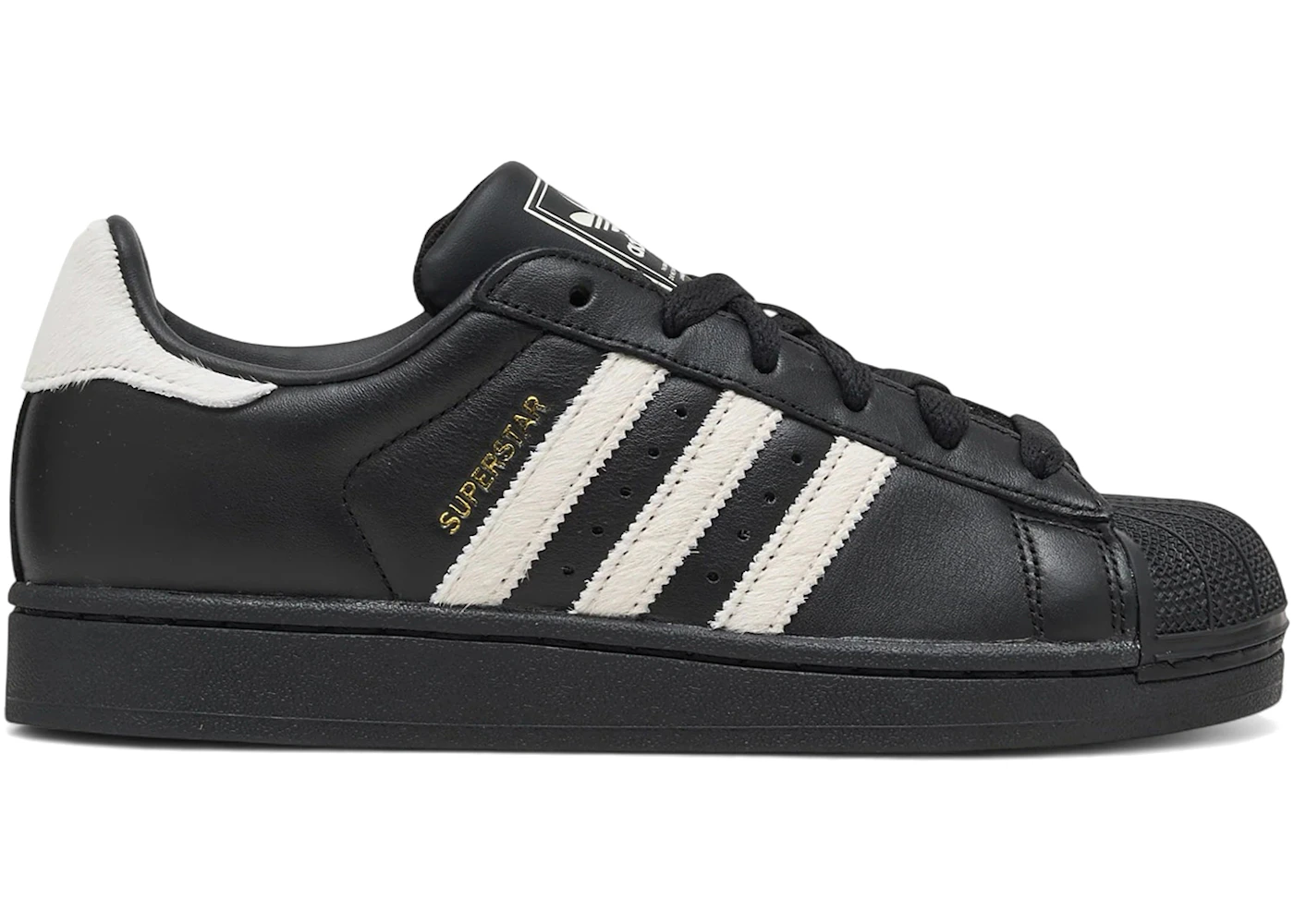 adidas Superstar II Black Off White Pony Stripes (Women's)
