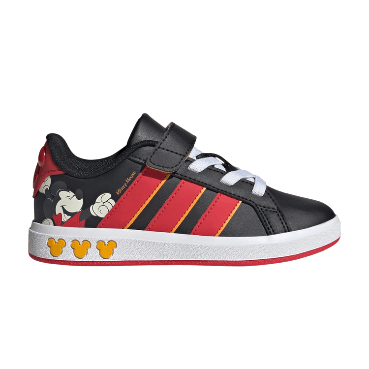 Disney Mickey Mouse x adidas Grand Court Little Kid 'Core Black Pure Ruby'