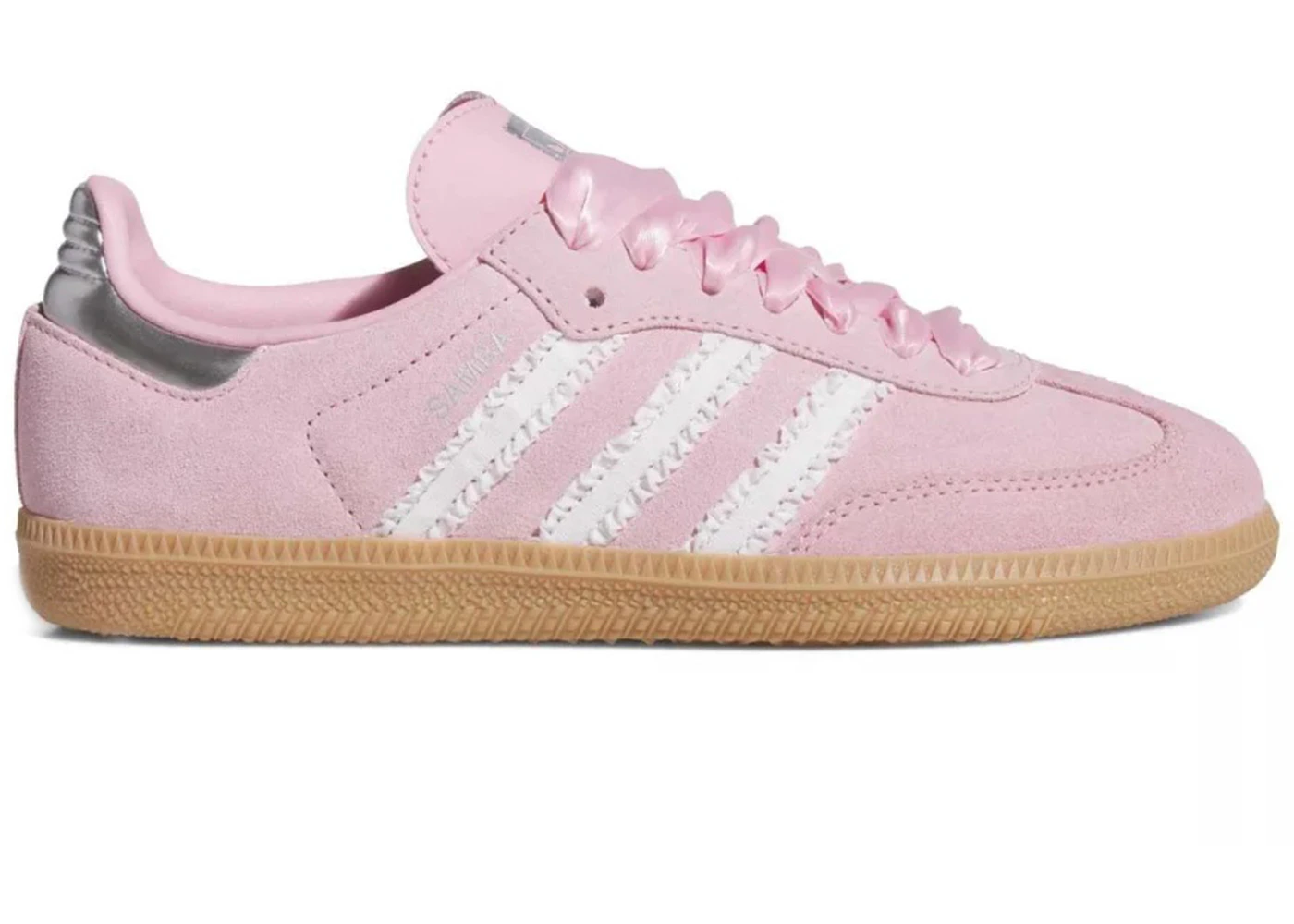 adidas Samba OG Light Pink White Ribbon Silver Metallic Gum (GS)