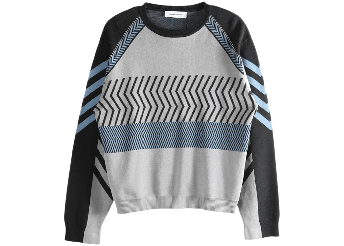Kiko Kostadinov Combed Cotton Gizi Panelled Jumper Dark Wash