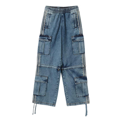 (WMNS) adidas Mid-Rise 2-in-1 Denim Pants Asia Sizing 'Worn Blue Denim'