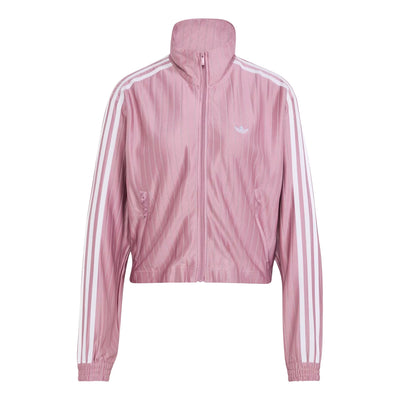 (WMNS) adidas Firebird Pinstripe Track Jacket Asia Sizing 'Magic Mauve Silver Metallic'