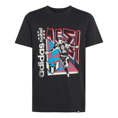(GS) adidas x Messi Fun Graphic T-Shirt Asia Sizing 'Black'
