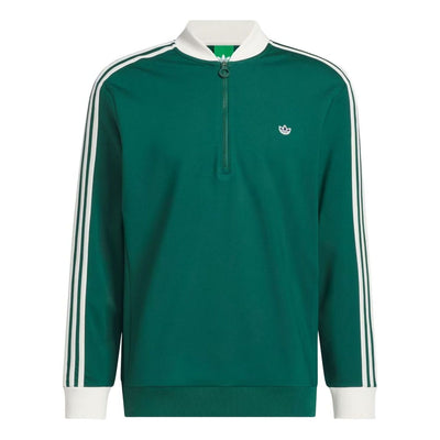 adidas 3-Stripe Half-Zip Sweatshirt Asia Sizing 'Collegiate Green'