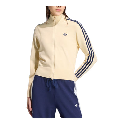 (WMNS) adidas Knitted Firebird Track Top Asia Sizing 'Warm Vanilla Night Indigo'