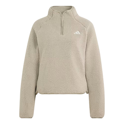 (WMNS) adidas City Tech High Pile Fleece Half-Zip Asia Sizing 'Silver Pebble'